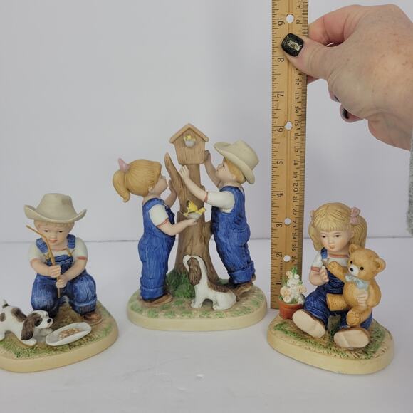 Vintage Set HOMCO Home Interiors Denim Days 1985 RETIRED - Picture 2 of 14